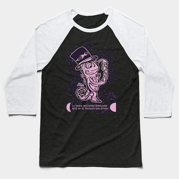 Magic chameleon Baseball T-Shirt by Mar Anchondo